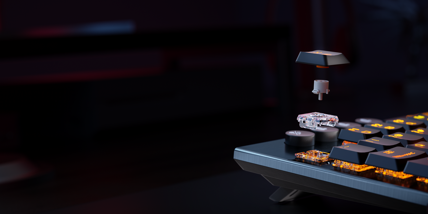 Illustration of mechanical keyboard switch actuation highlighting mechanical keyboard precision