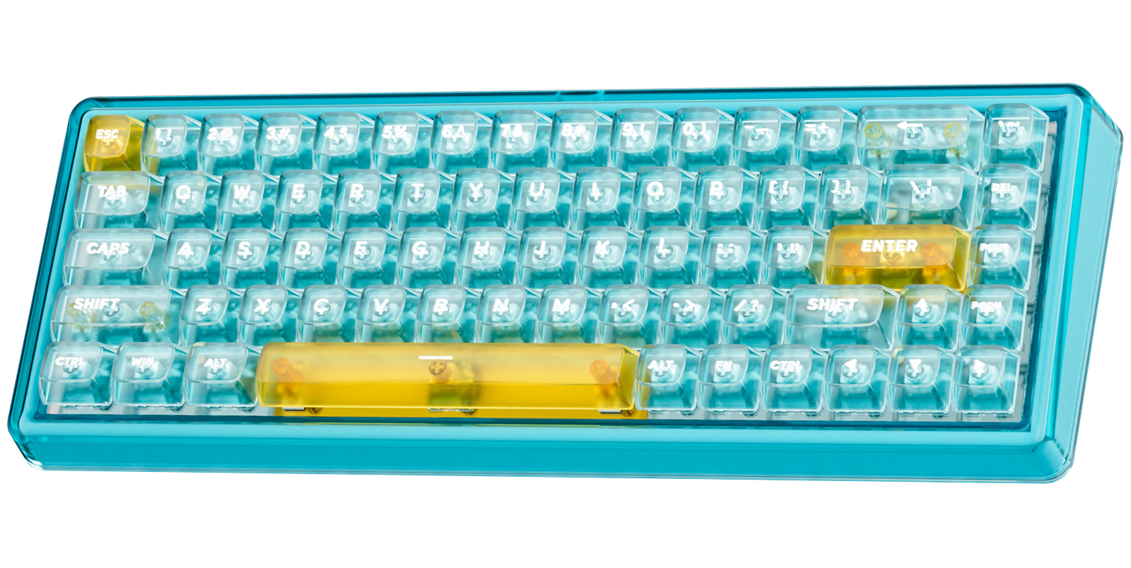 Hexgears X Ainbell Base68 Sea Fog Mechanical Keyboard - RGB Backlit - 2.4GHz/USB-C/BT5.0 - DIY Your Own Casing at Home