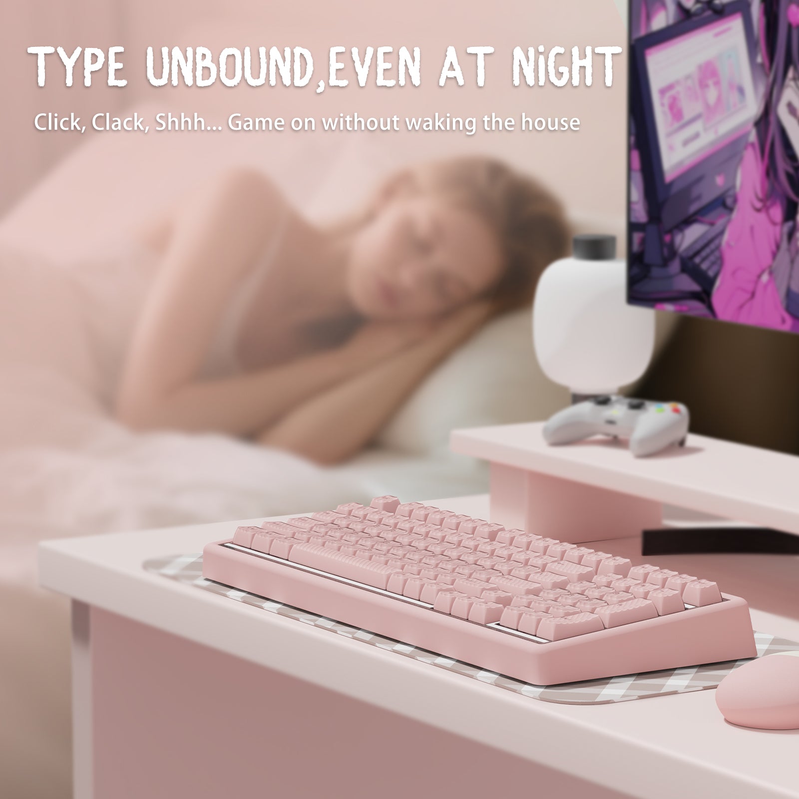 Hexgears X Einperr Base99 Mechanical Keyboard - 99-Key RGB Backlit Hot-Swappable - Elevate Your Setup (Millennial Pink)