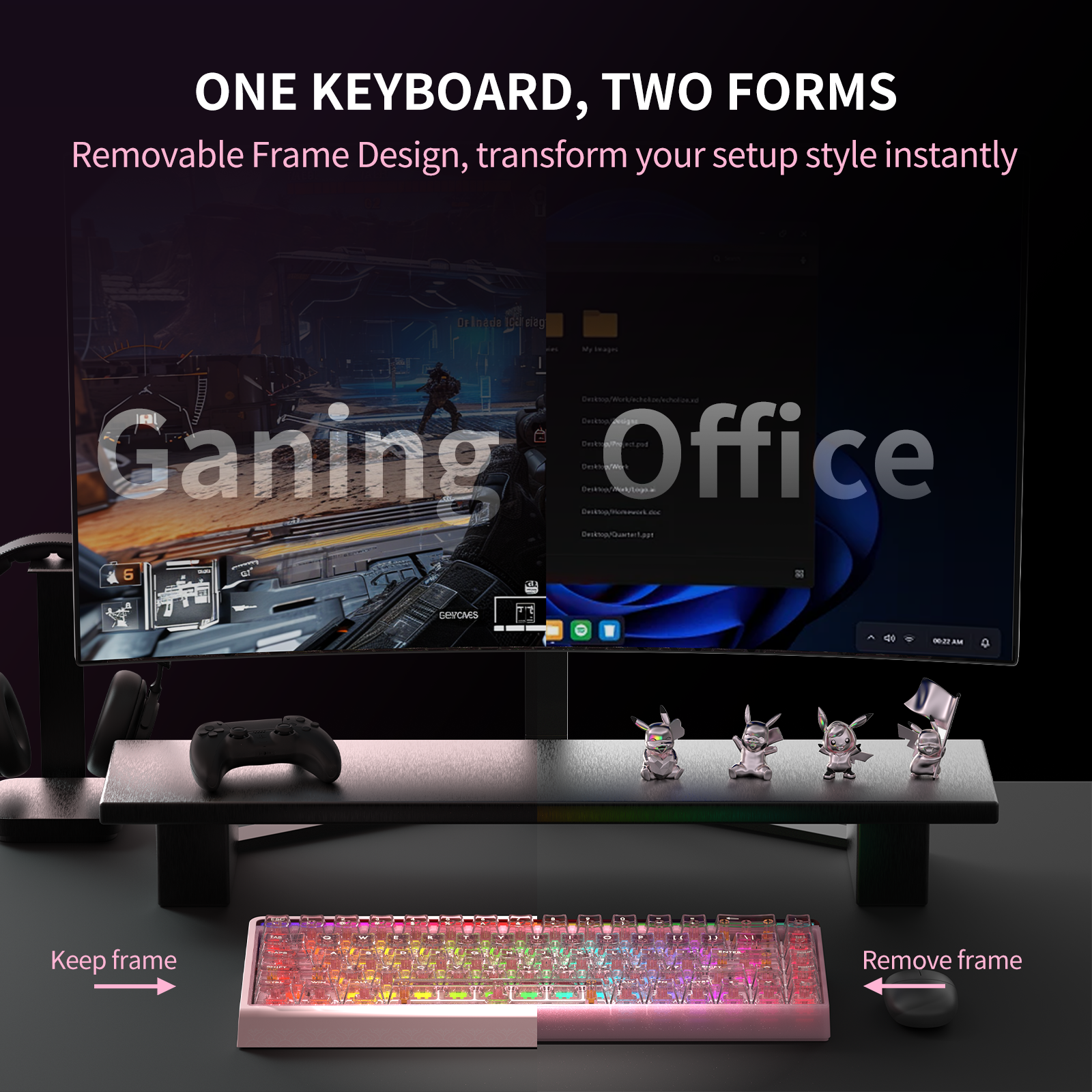 Hexgears MX68 Mechanical Gaming Keyboard With Hall Effect Switches, Removable Frame