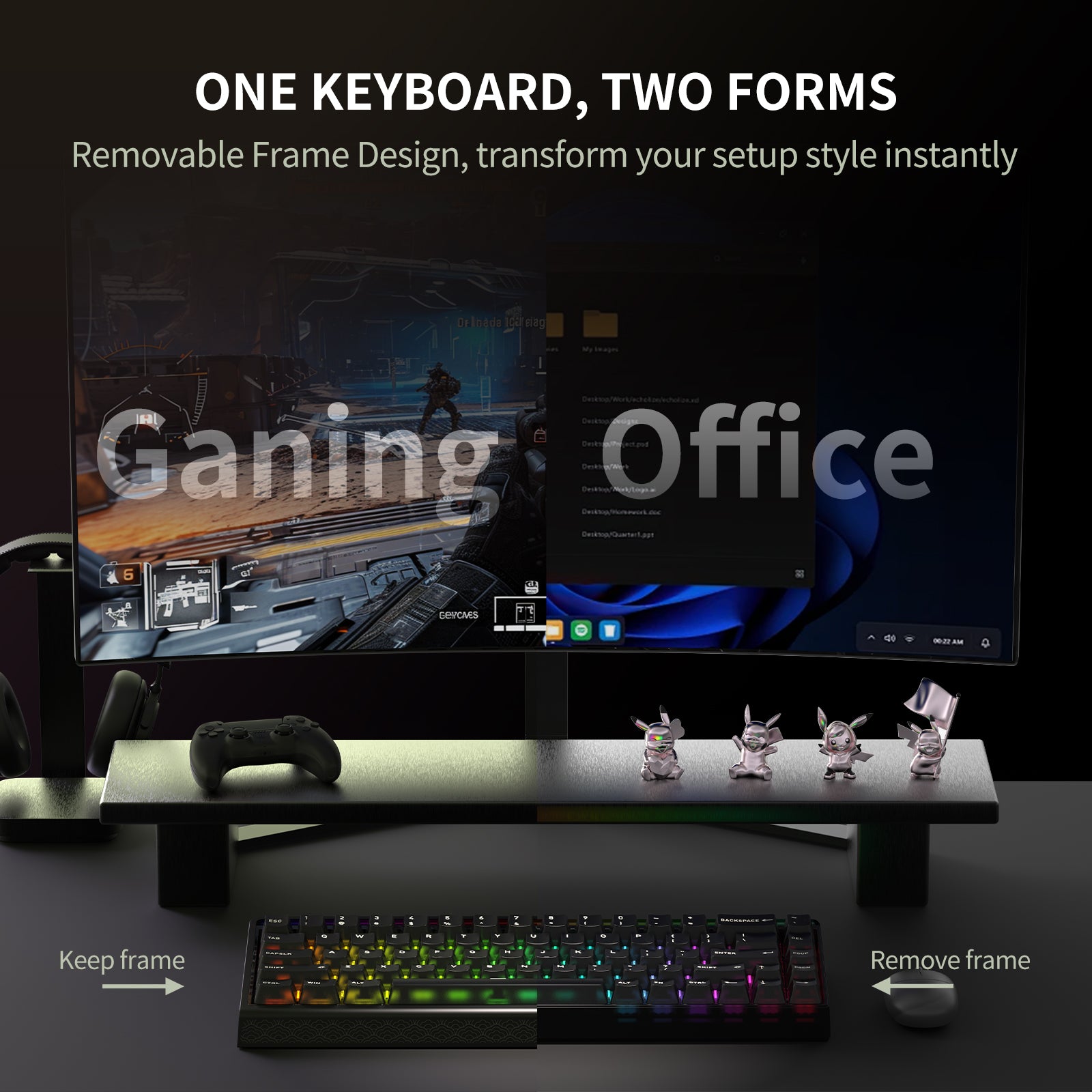 Hexgears MX68 Mechanical Gaming Keyboard With Hall Effect Switches, Removable Frame