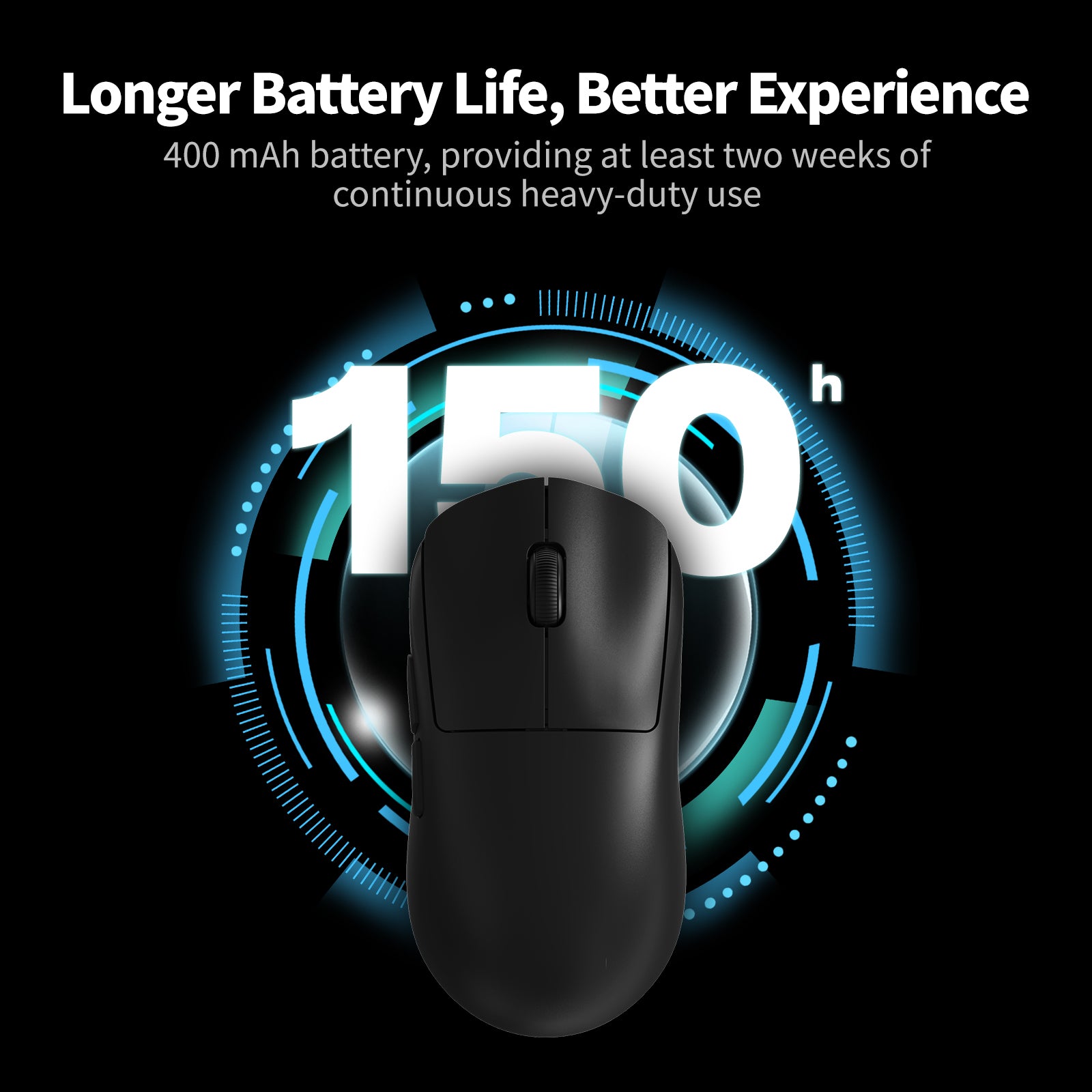 Hexgears H9 Wireless Gaming Mouse, Three Mode, 60g Lightweight, 12500DPI, 5 Programmable Buttons, Web Driver