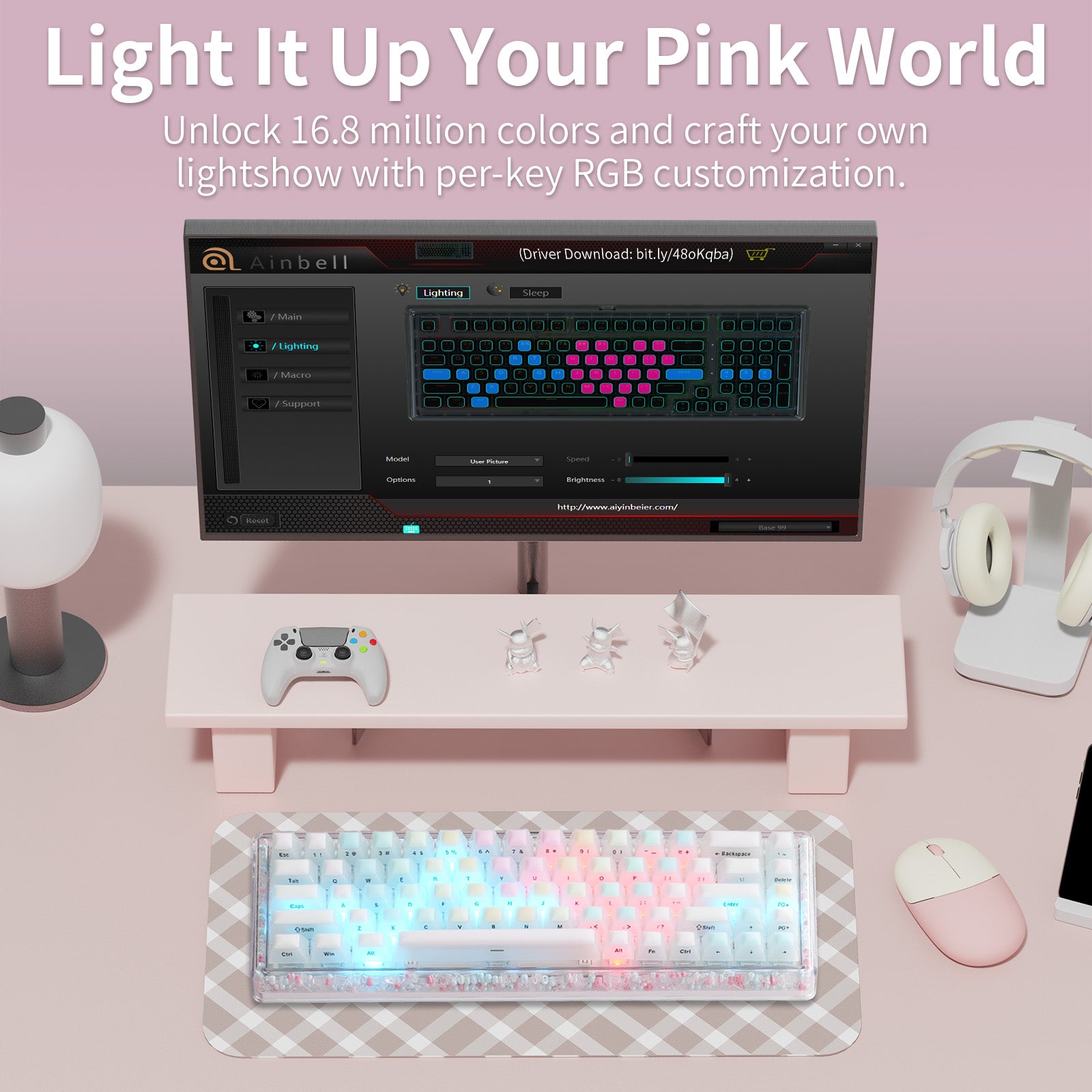 Hexgears X Einperr Base68 Mechanical Keyboard - RGB Backlit - 2.4GHz/USB-C/BT5.0 - DIY Your Own Casing at Home