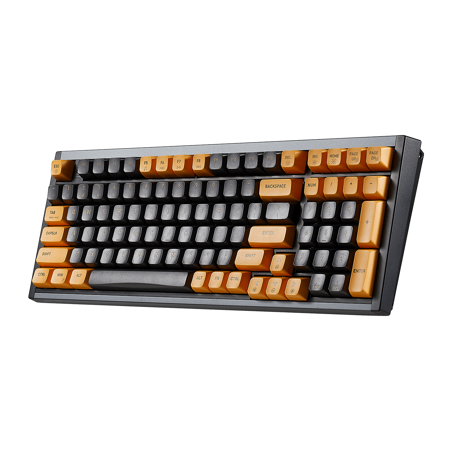 Hexgears 99-key RGB keyboard I4 with vibrant orange and gray keys for gaming and typing
