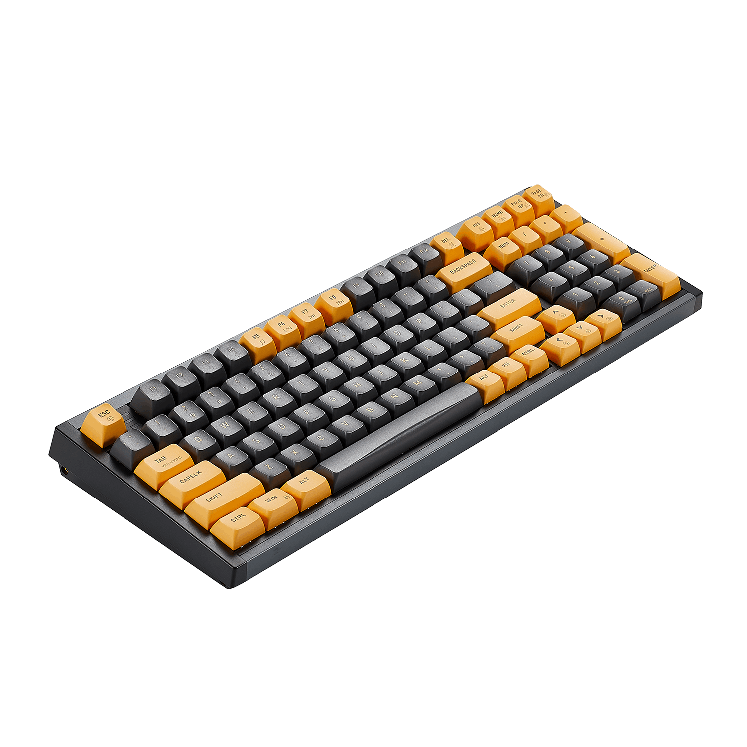 Hexgears 99-key RGB keyboard I4 with vibrant orange and gray customizable keycaps