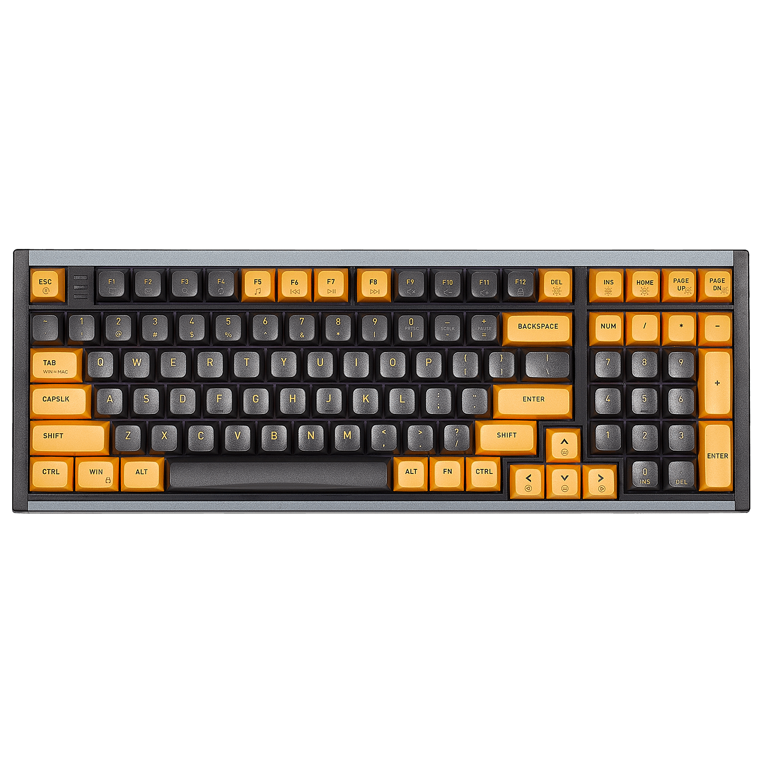 Hexgears 99-key RGB keyboard I4 with black and orange keycaps for vibrant gaming experience