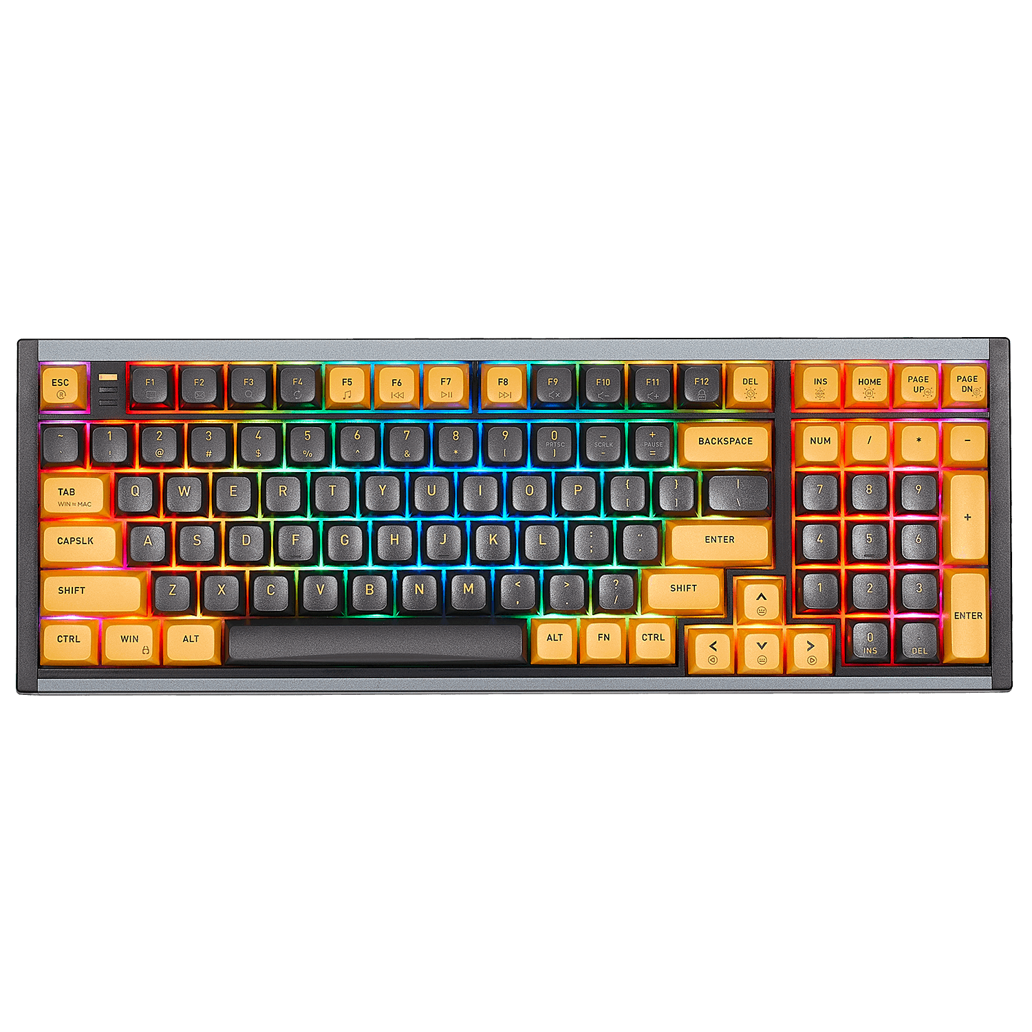 Hexgears 99-key RGB keyboard I4 with vibrant backlighting and customizable keycaps