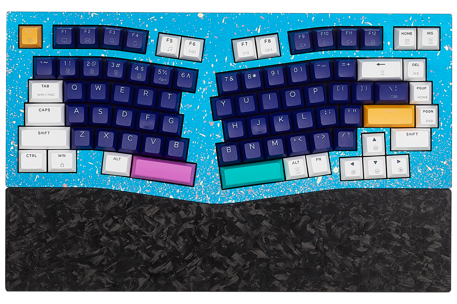 Monarch F2 Ergonomic Alice Layout TKL Mechanical Keyboard Hot Spots
