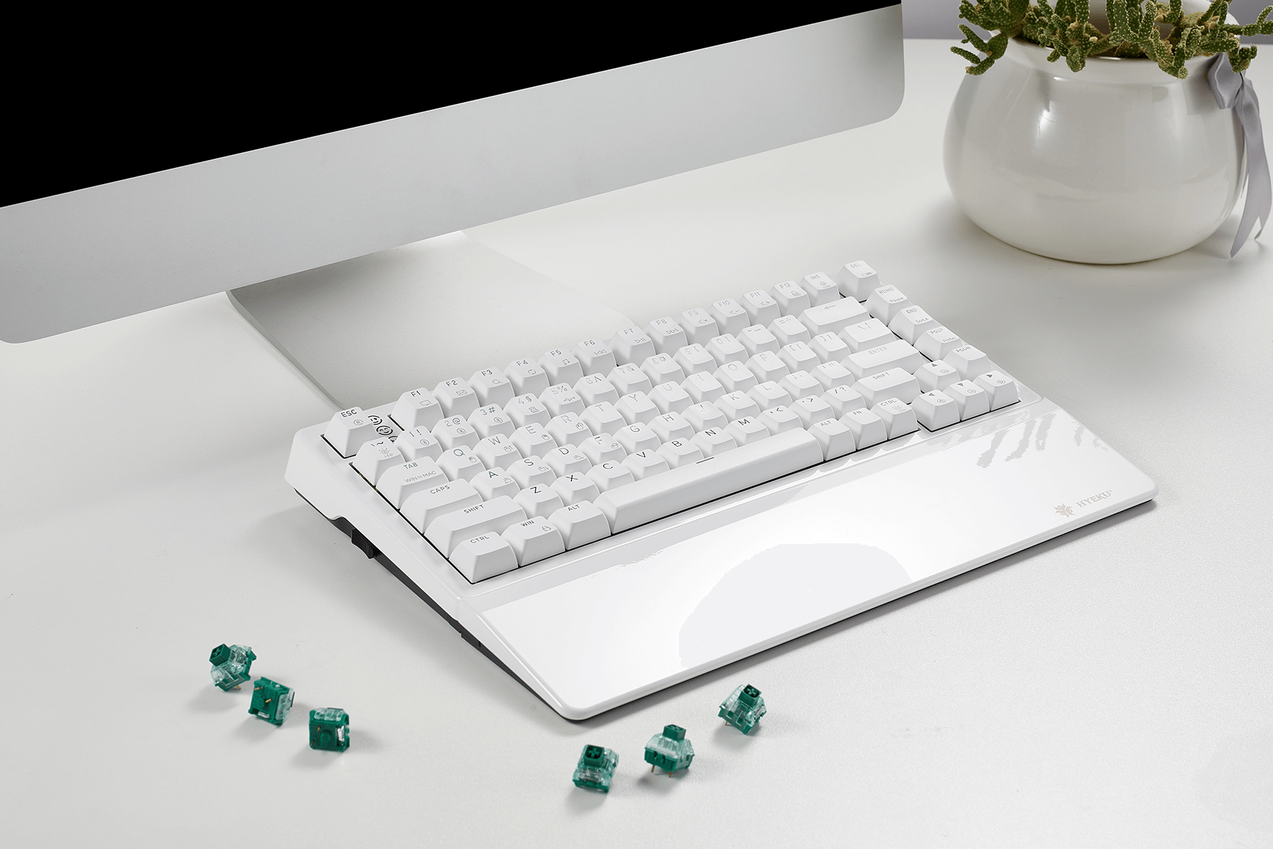 WarpSpeed_E2_Pro_White_Wireless_Gaming_Mechanical_Keyboard_Multi-Device_Connectivity