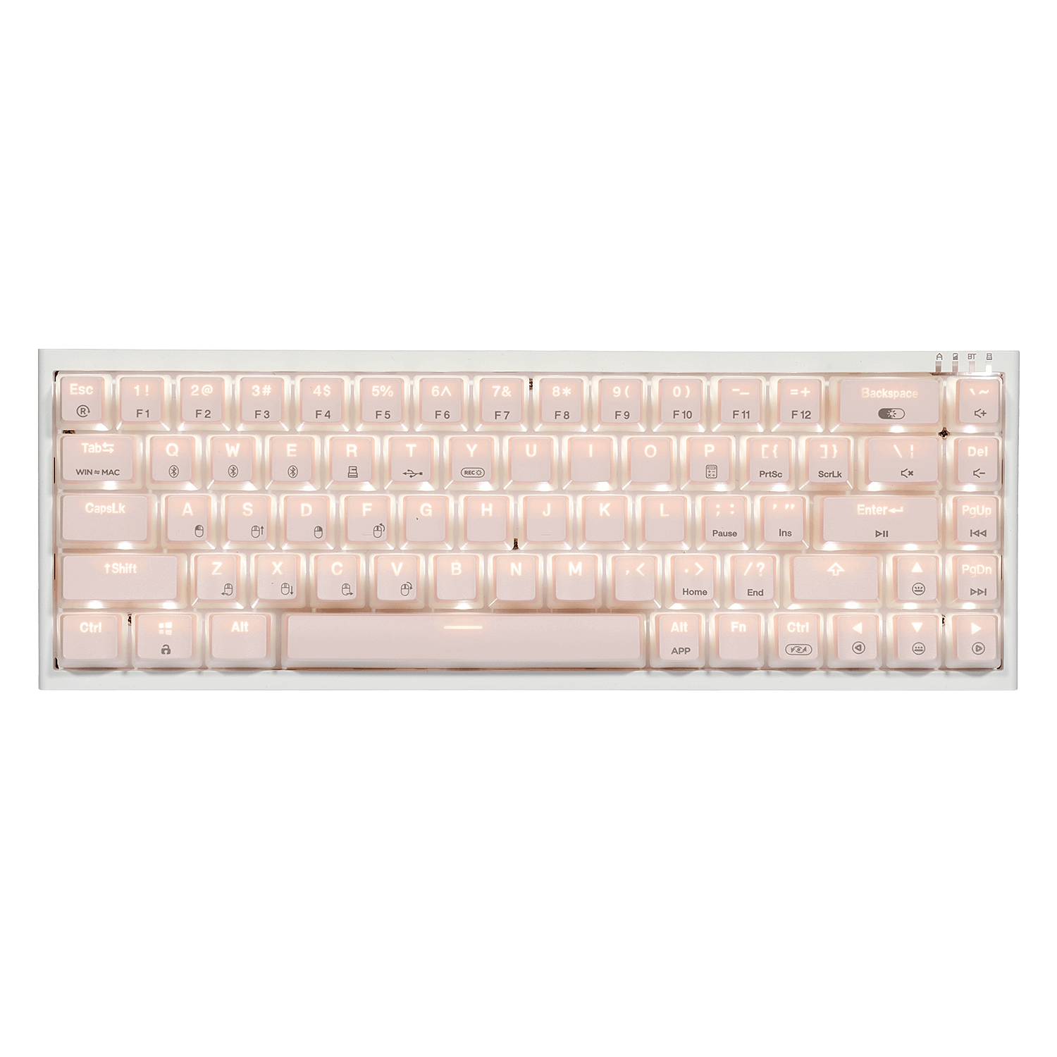 PowerBlade X1 Pro Wireless 65% Mechanical Keyboard, PBT-Pink Pudding Without Wrist Rest