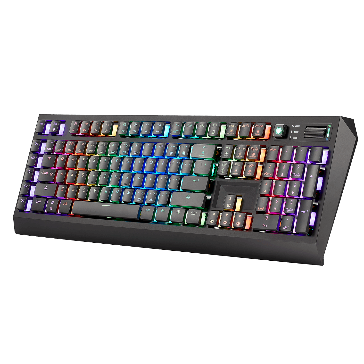 Hexgears DeathStrike GK760 wired keyboard with customizable RGB lighting and sleek design