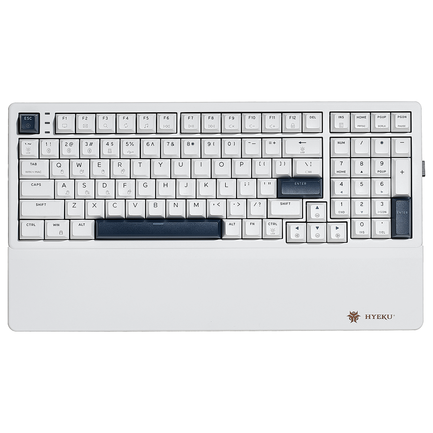 Hexgears E4 Pro 99-Key RGB Wireless Mechanical Gaming Keyboard in White with Sleek Design