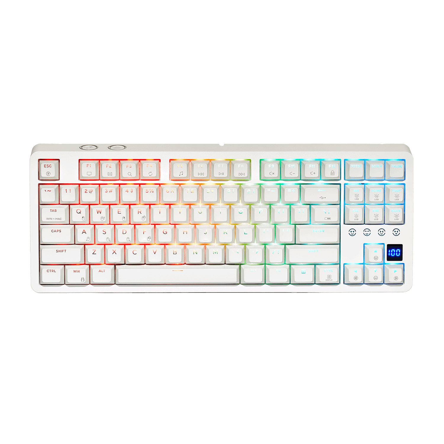 Hexgears RGB mechanical keyboard with customizable backlighting and compact ergonomic design