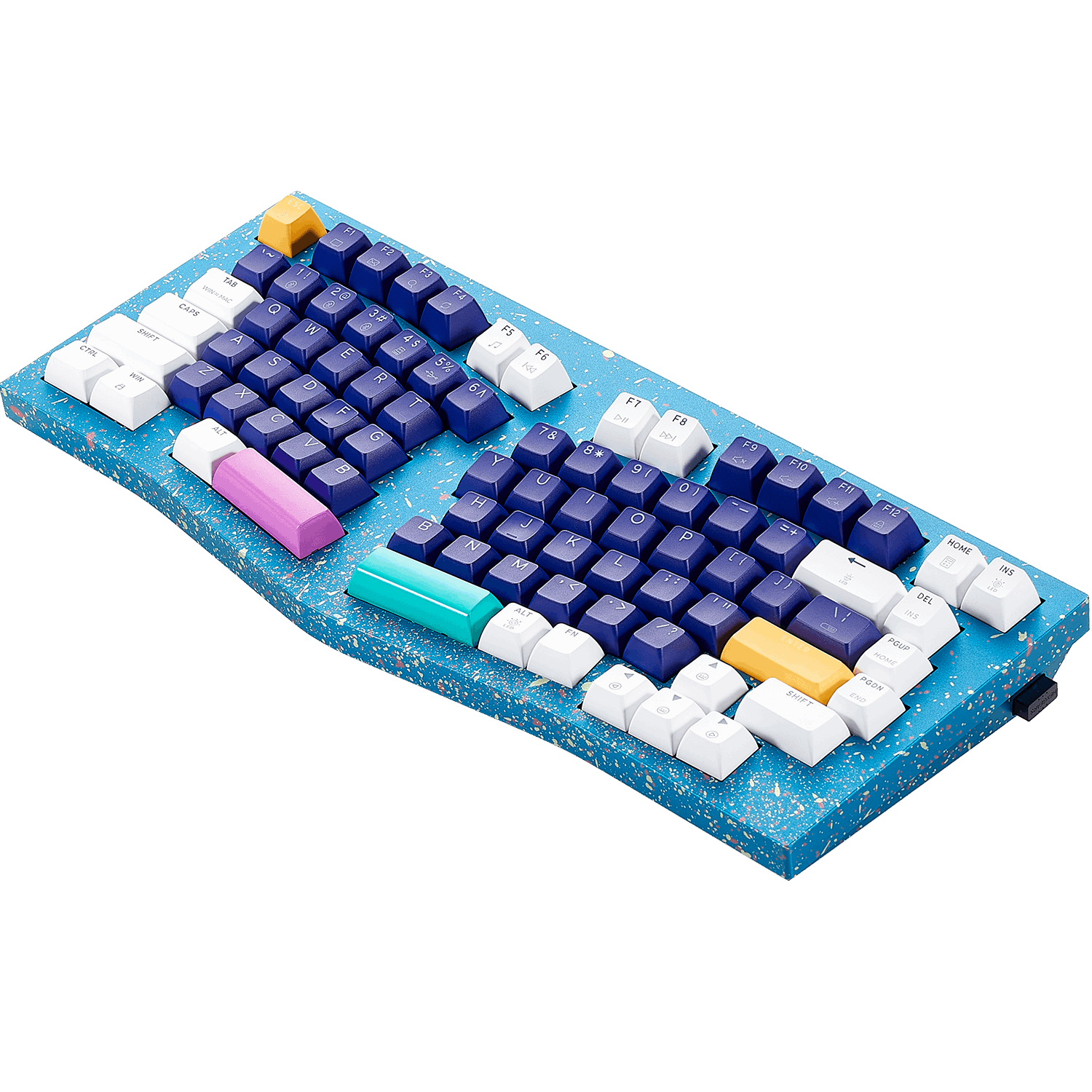 Monarch F2 Ergonomic Mechanical Keyboard Alice Layout-Coral Blue Without Wrist Rest