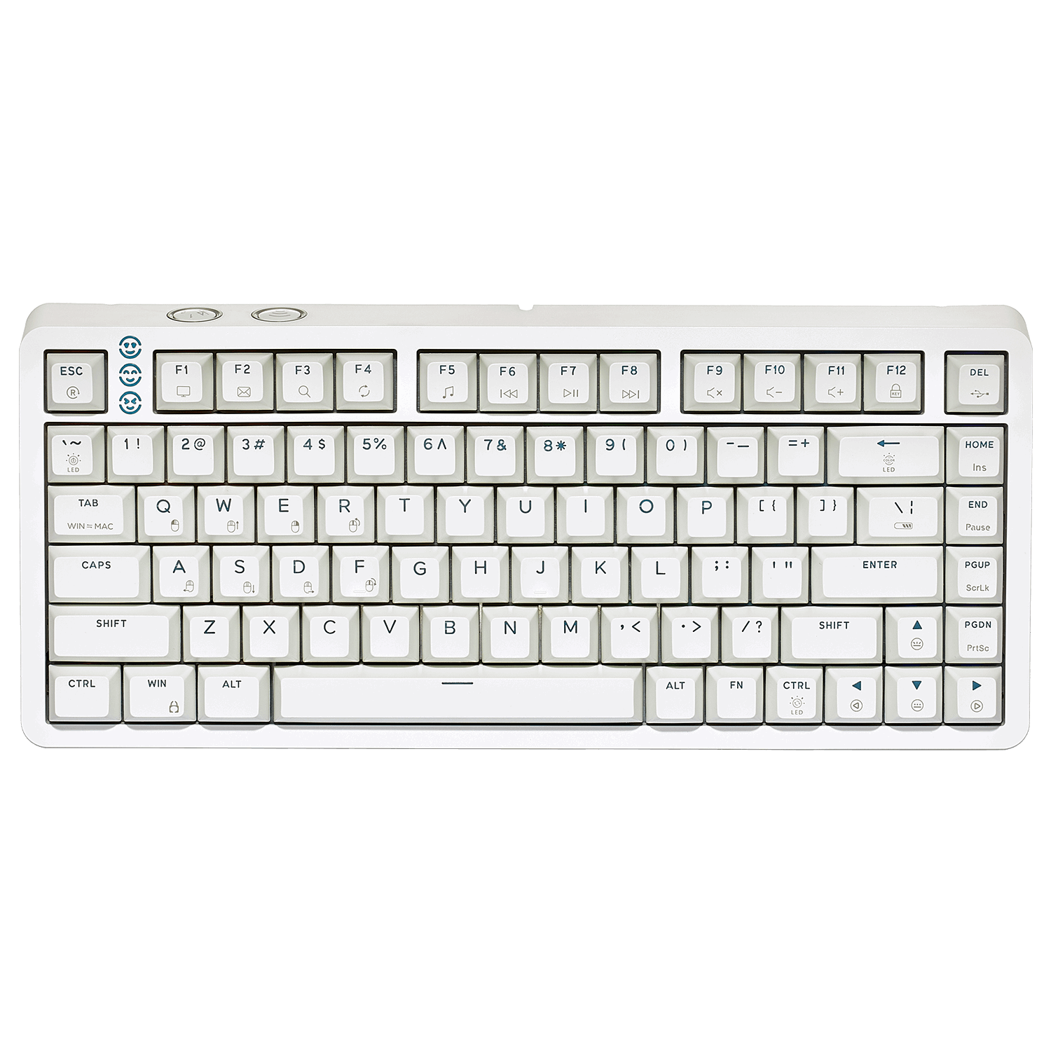Hexgears RGB 82-key keyboard Y2 in white with compact design and customizable backlighting
