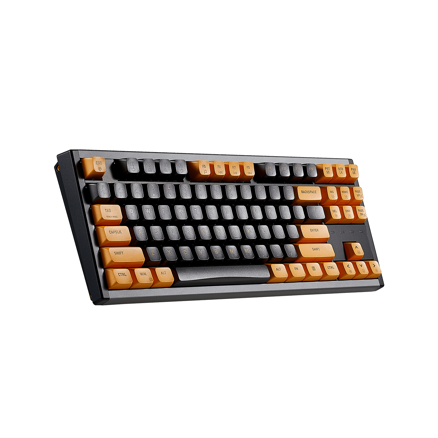 Hexgears ShadowKey I3 keyboard with vibrant orange and grey keycaps for stylish gaming
