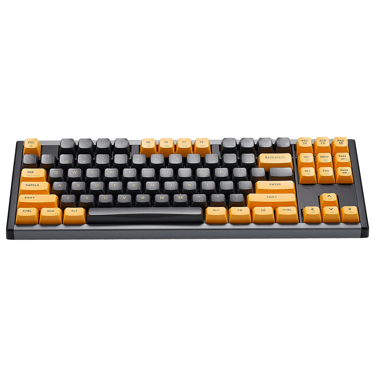 Hexgears ShadowKey I3 keyboard with orange and gray keycaps for optimal typing experience