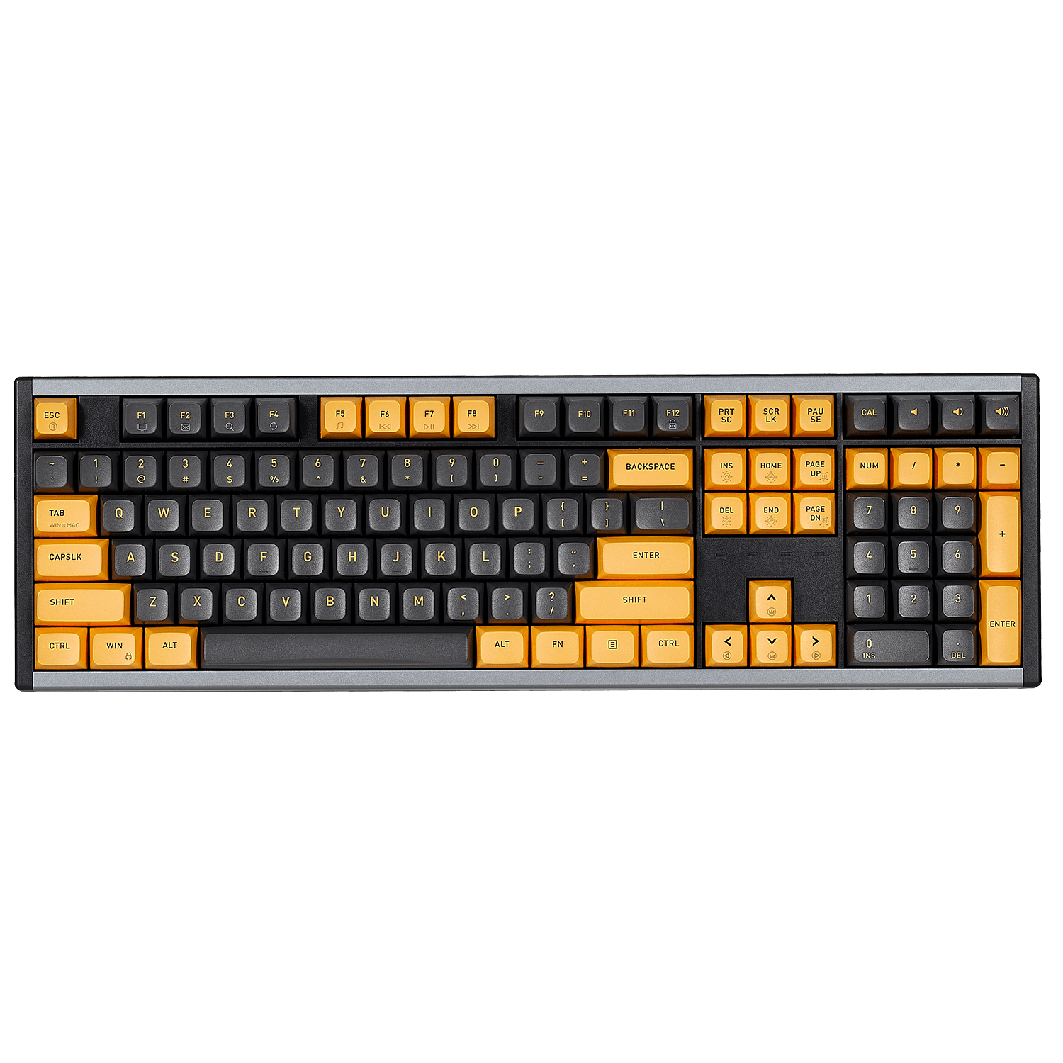 Hexgears ShadowKey I5 mechanical keyboard with vibrant orange and black color scheme for gamers and typists