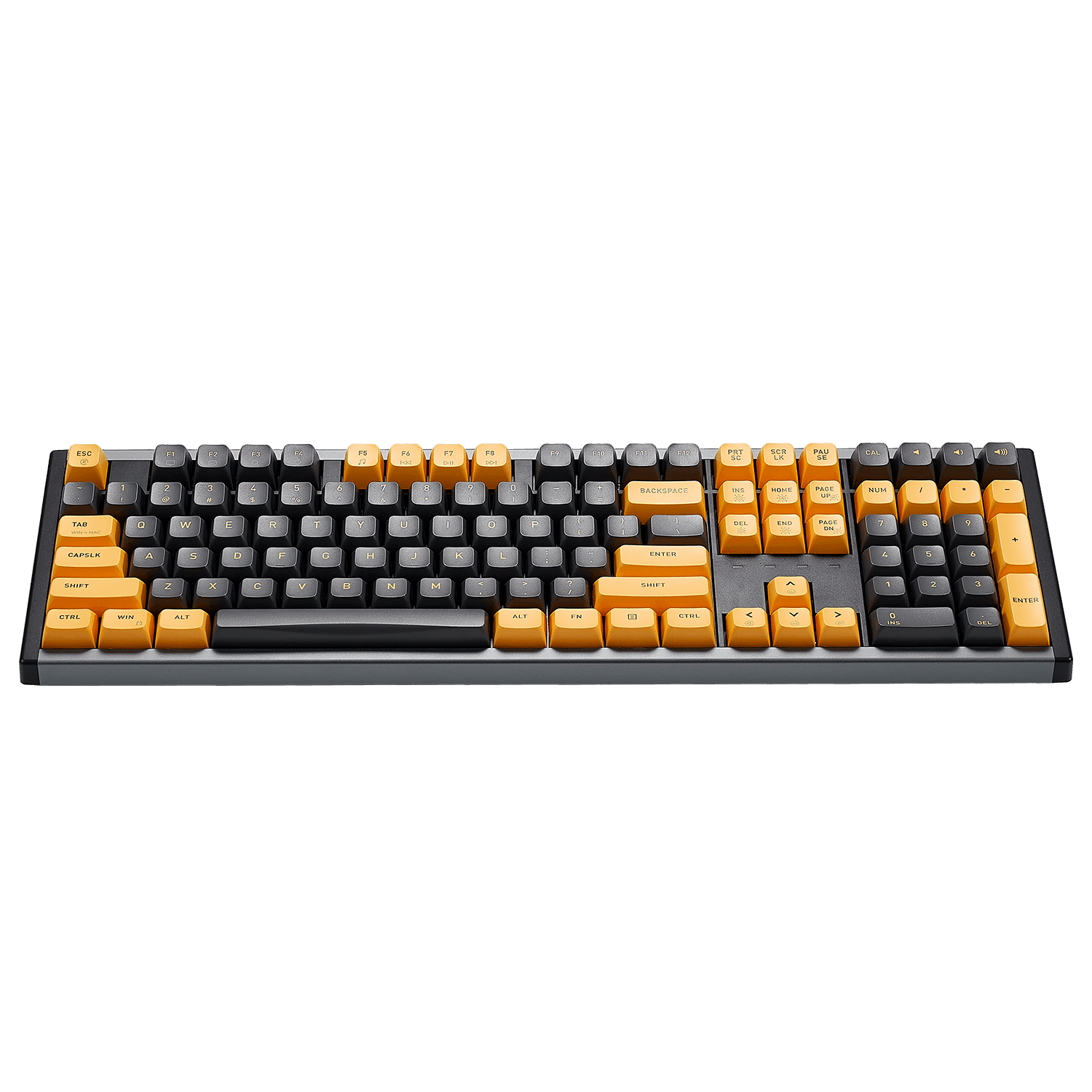 Hexgears ShadowKey I5 mechanical keyboard with orange and black keycaps for gaming and typing