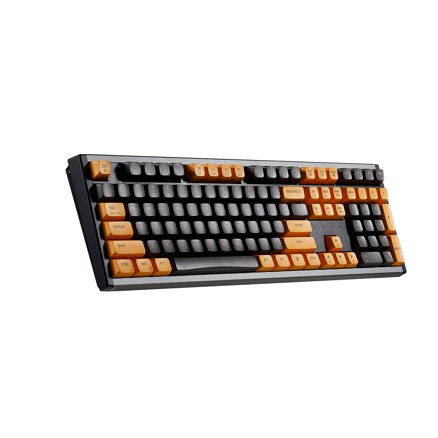 Hexgears ShadowKey I5 mechanical keyboard with orange and gray keycaps for an enhanced typing experience