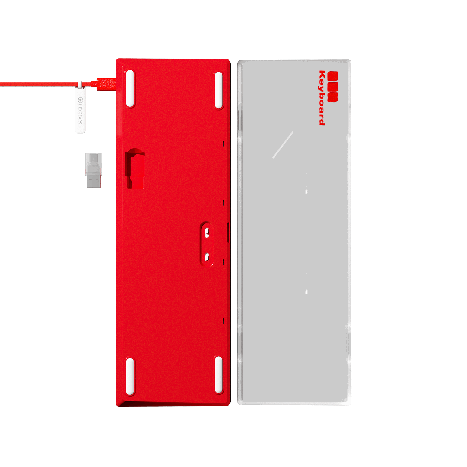 Hexgears Soda Red 68 Key mechanical keyboard with USB-C connection and sleek design