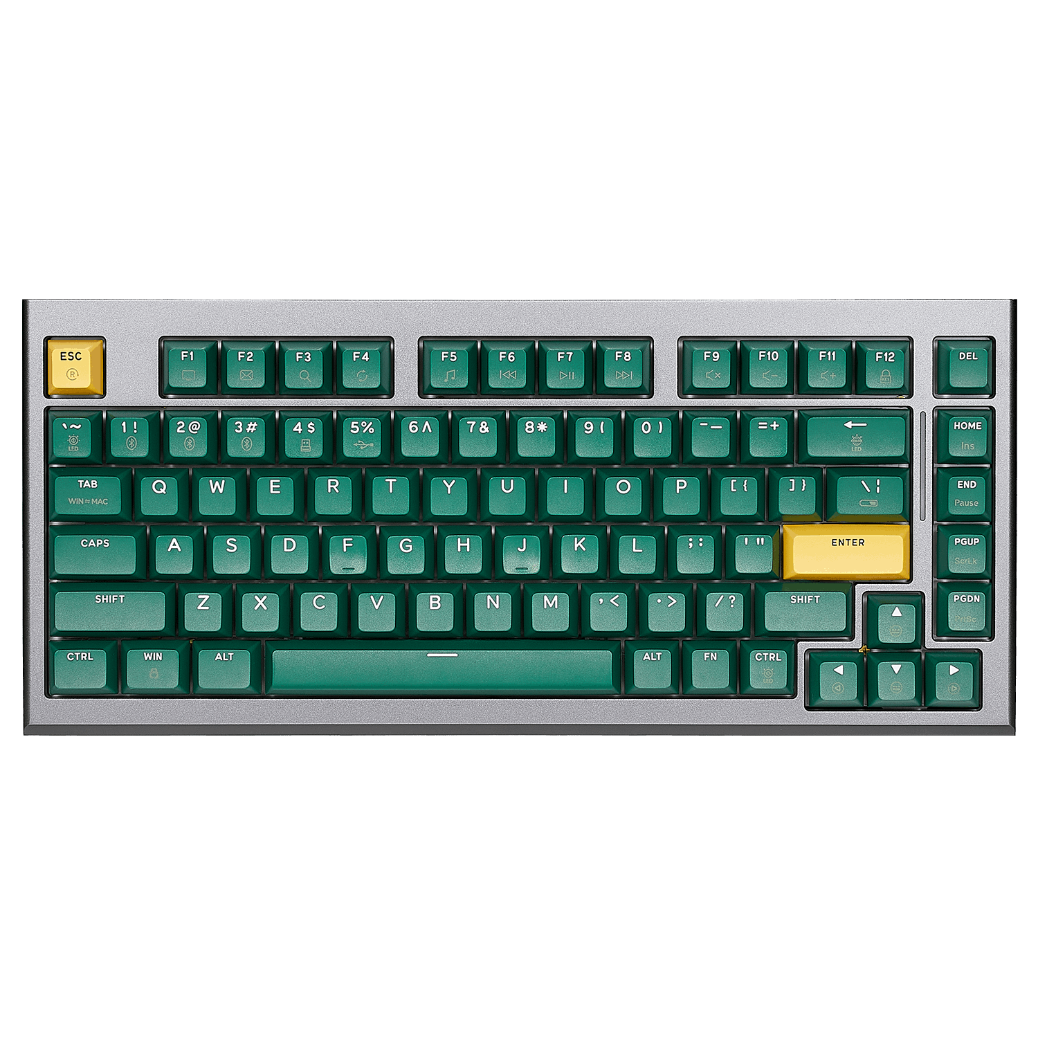 Hexgears Synergy Z2 wireless mechanical keyboard with green keycaps and a sleek design