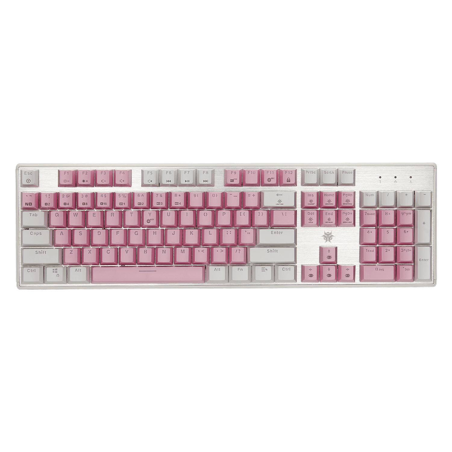 Hexgears wired mechanical gaming keyboard with pink and gray keycaps for stylish gameplay