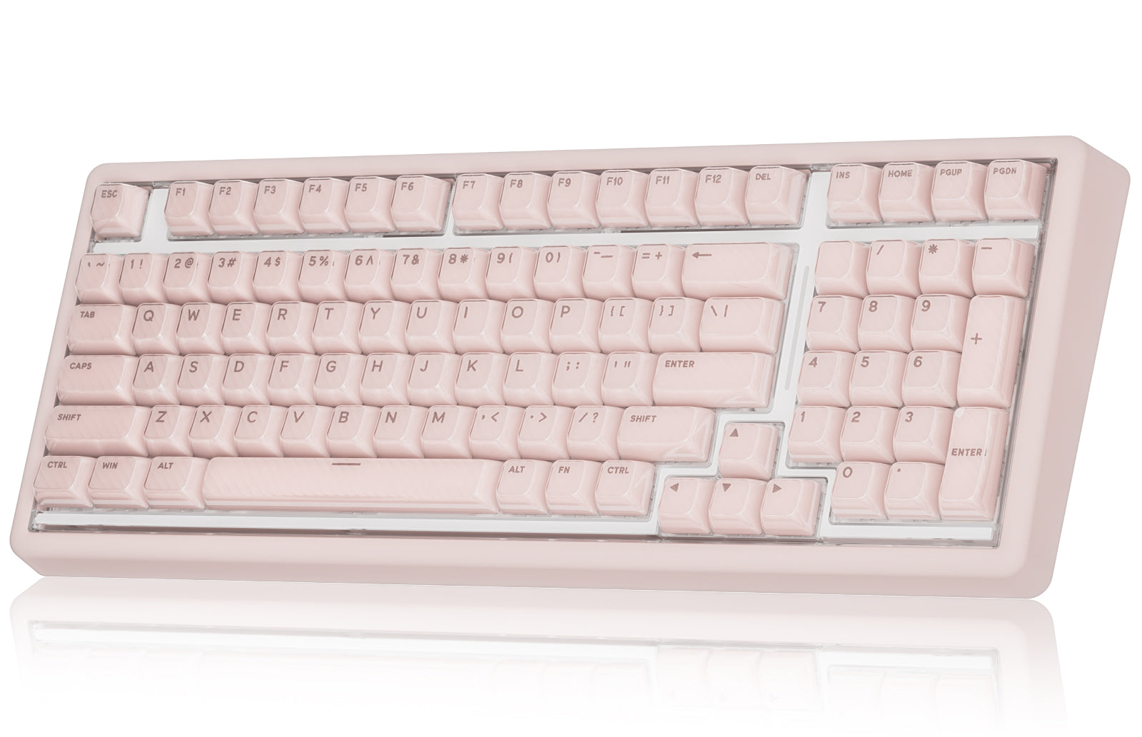 Hexgears X Einperr Base99 Mechanical Keyboard - 99-Key RGB Backlit Hot-Swappable - Elevate Your Setup (Millennial Pink)