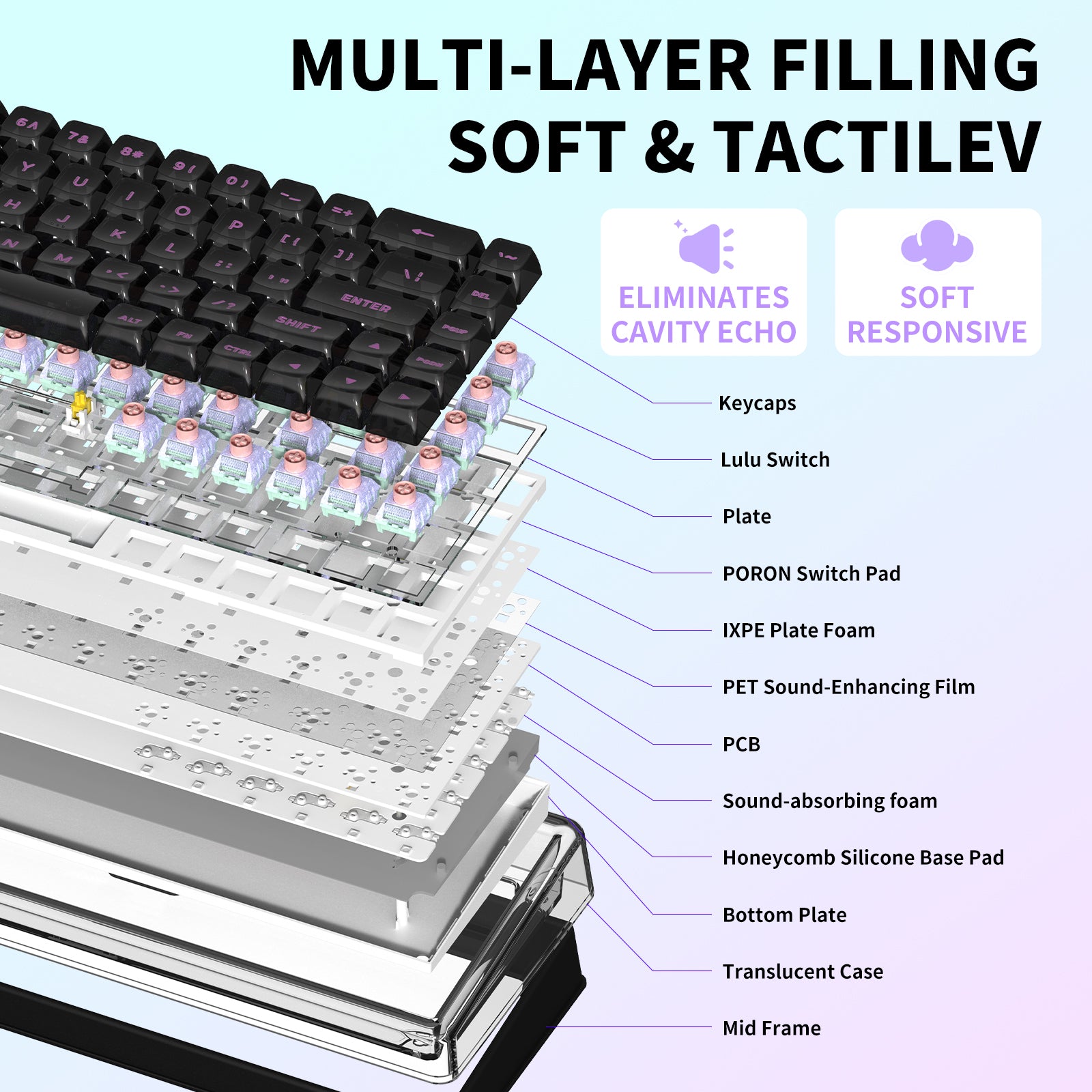 Hexgears X Einperr Base68 Mechanical Keyboard - RGB Backlit - 2.4GHz/USB-C/BT5.0 - DIY Your Own Casing at Home
