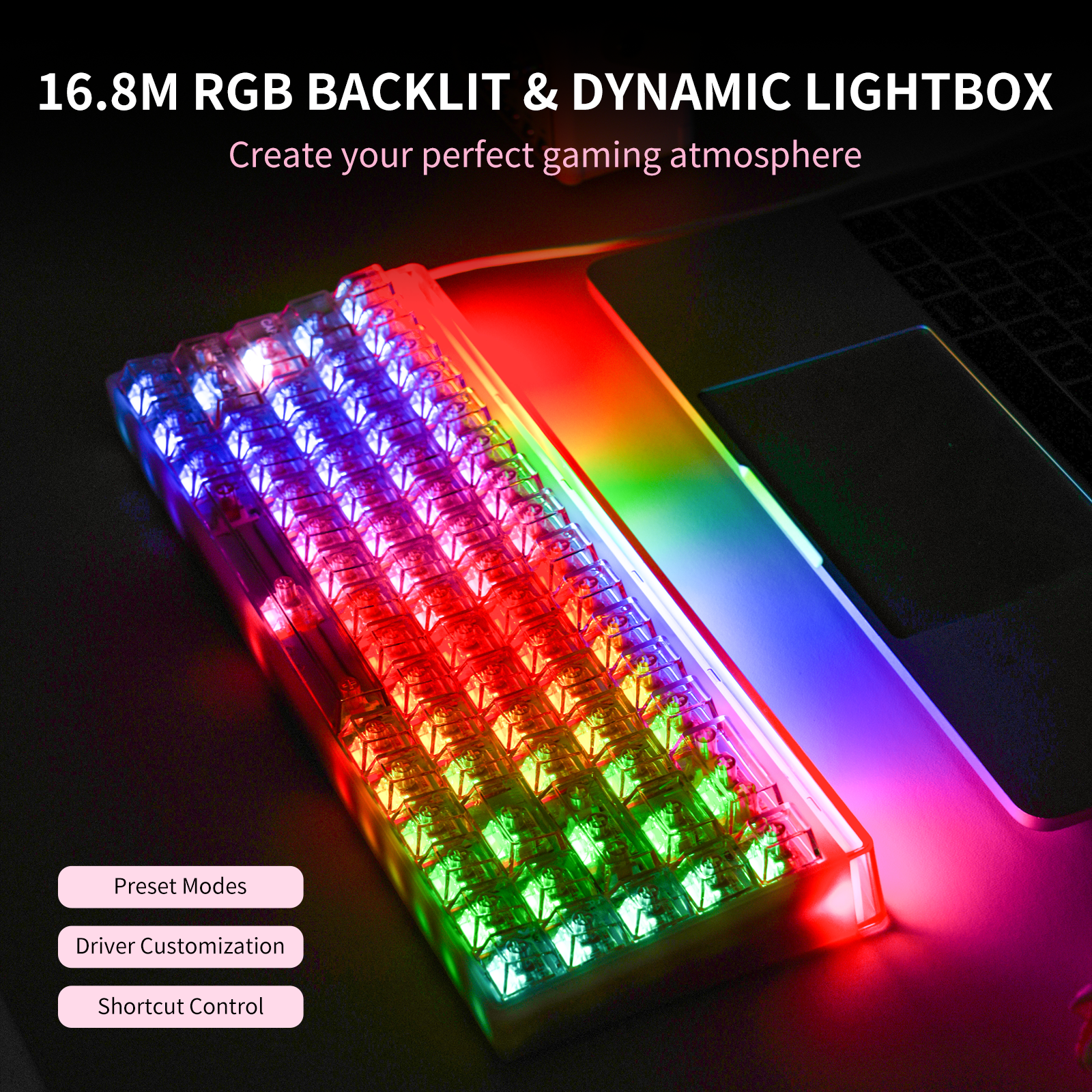 Hexgears MX68 Mechanical Gaming Keyboard With Hall Effect Switches, Removable Frame