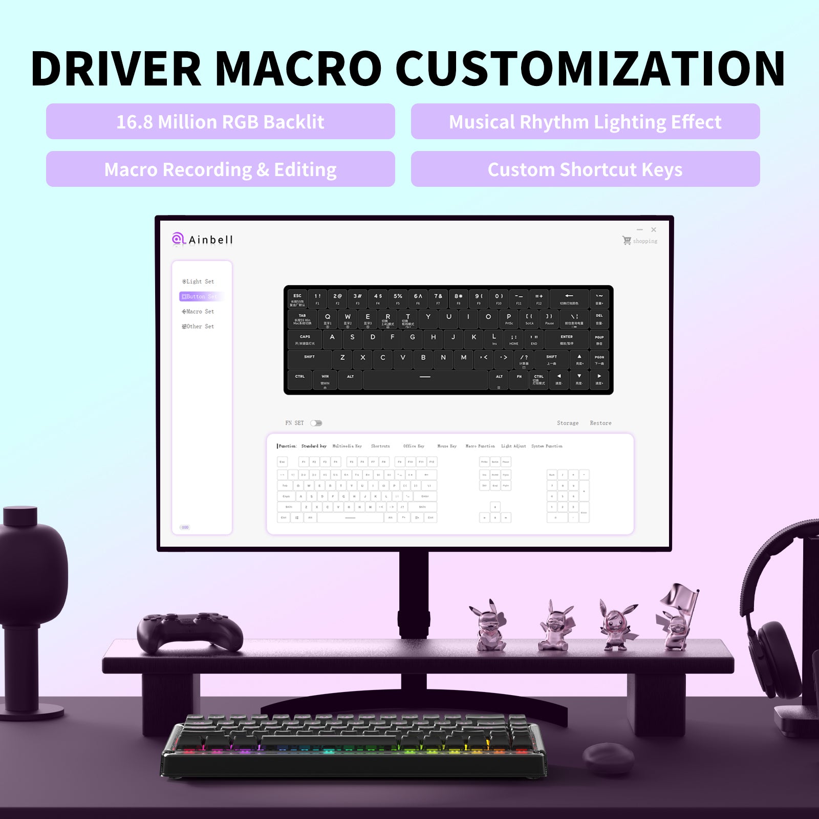 Hexgears X Einperr Base68 Mechanical Keyboard - RGB Backlit - 2.4GHz/USB-C/BT5.0 - DIY Your Own Casing at Home