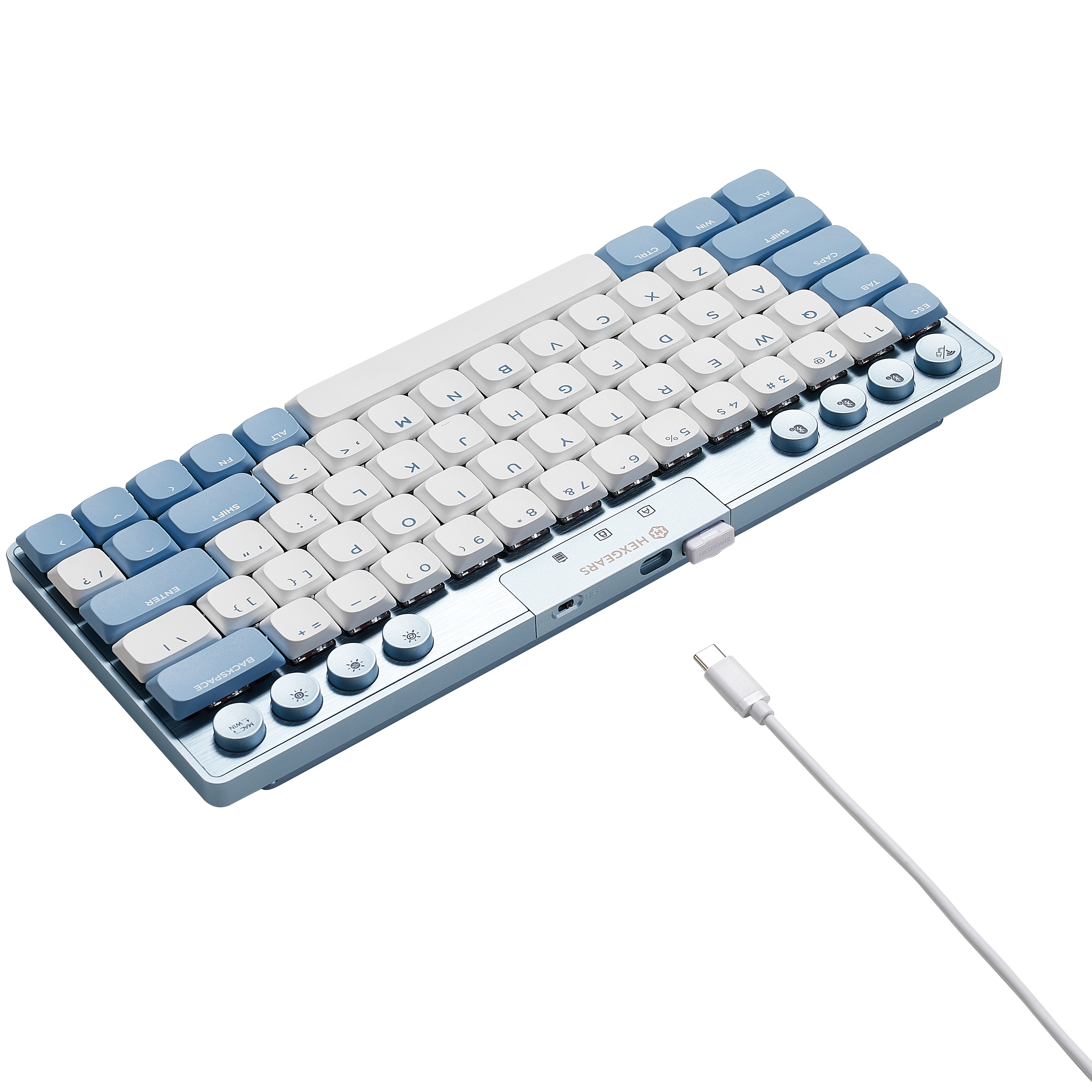 Hexgears Immersion A1 63 Keys Ultra-Slim Low-Profile Mechanical, 2.4G Wireless/Bluetooth/USB Wired Mechanical Keyboard with RGB Backlit Compatible