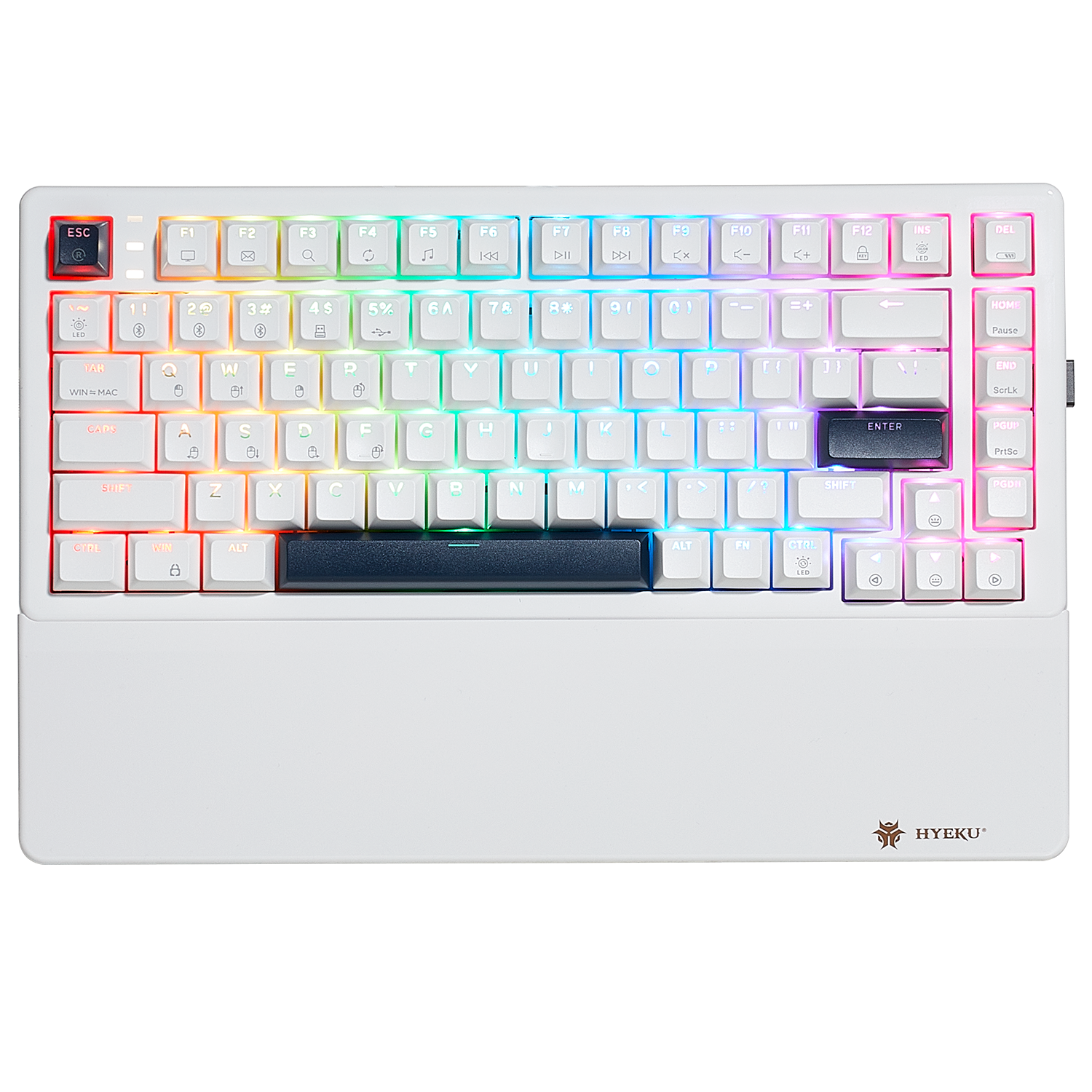 WarpSpeed E2 Pro Wireless Gaming Mechanical Keyboard, TKL, PBT, RGB-White Color-1