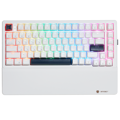 WarpSpeed E2 Pro Wireless Gaming Mechanical Keyboard, TKL, PBT, RGB-White Color-1