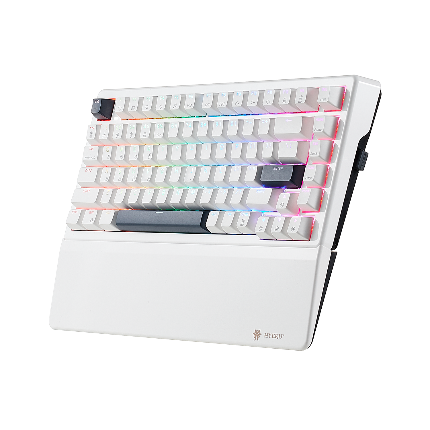 WarpSpeed E2 Pro Wireless Gaming Mechanical Keyboard, TKL, PBT, RGB-White Color-2