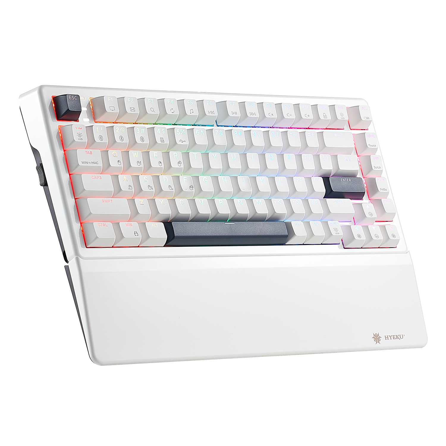 WarpSpeed E2 Pro Wireless Gaming Mechanical Keyboard, TKL, PBT, RGB-White Color-3