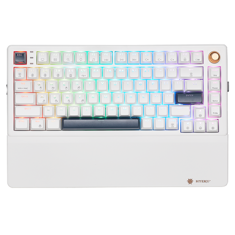 WarpSpeed E2s Pro TKL Wireless Gaming Mechanical Keyboard, Analog Dial, PBT-White Color-1