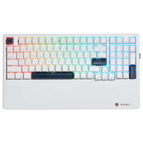 WarpSpeed E4 Pro Wireless Mechanical Gaming Keyboard, 99-Key, PBT, RGB-White Color-1