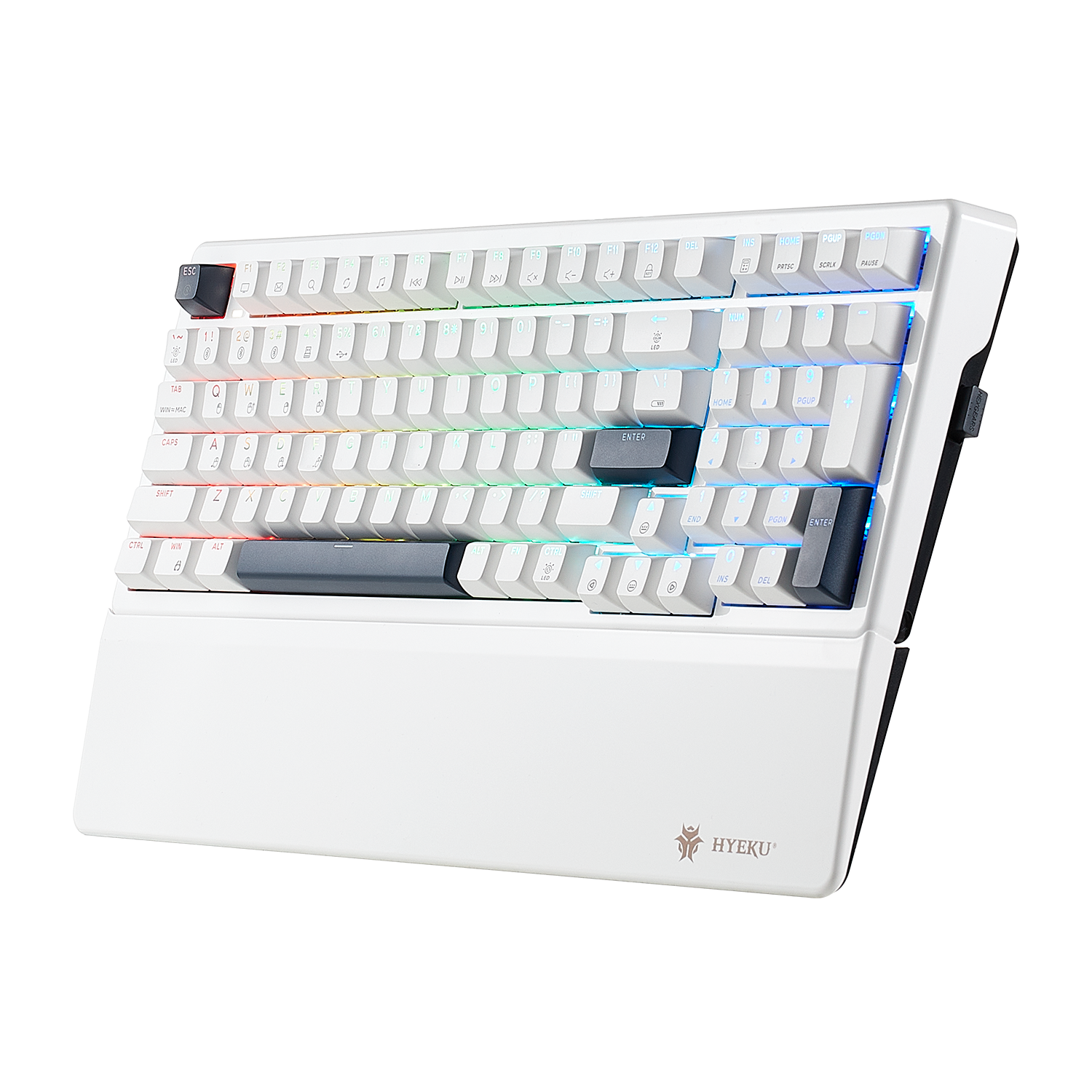 WarpSpeed E4 Pro Wireless Mechanical Gaming Keyboard, 99-Key, PBT, RGB-White Color-2