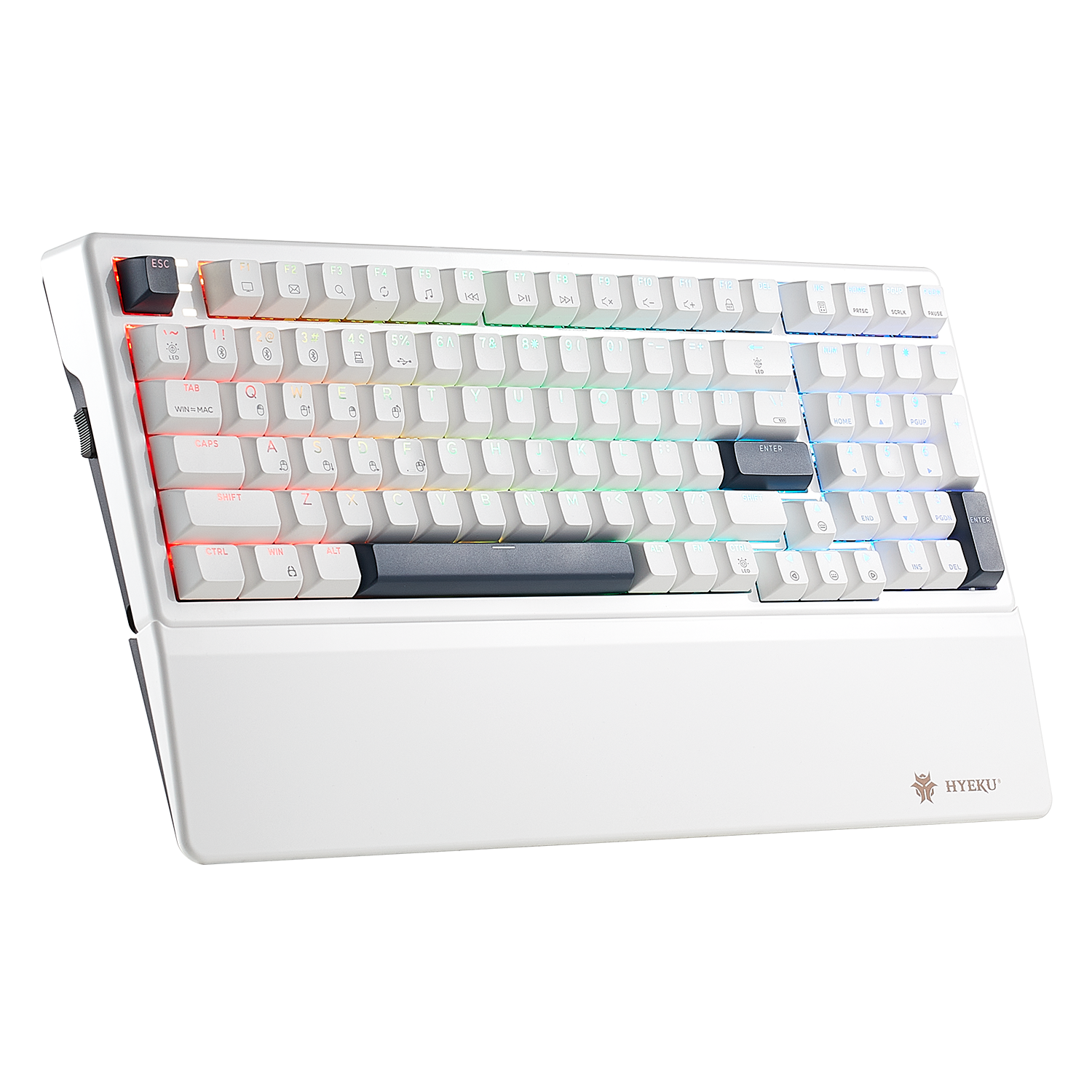 WarpSpeed E4 Pro Wireless Mechanical Gaming Keyboard, 99-Key, PBT, RGB-White Color-3