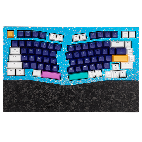 Monarch F2 Ergonomic Mechanical Keyboard Alice Layout, TKL, 83-Key, Tri-Mode, RGB-Coral Blue