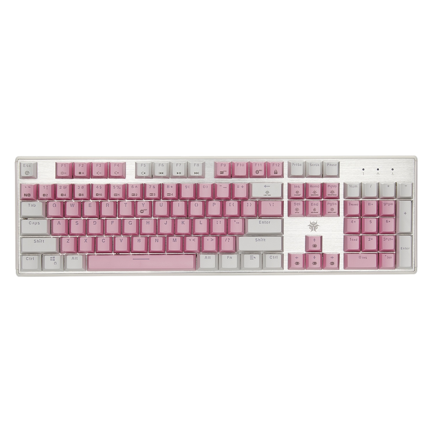 DeathStrike GK715s Wired Mechanical Gaming Keyboard-pink and white color