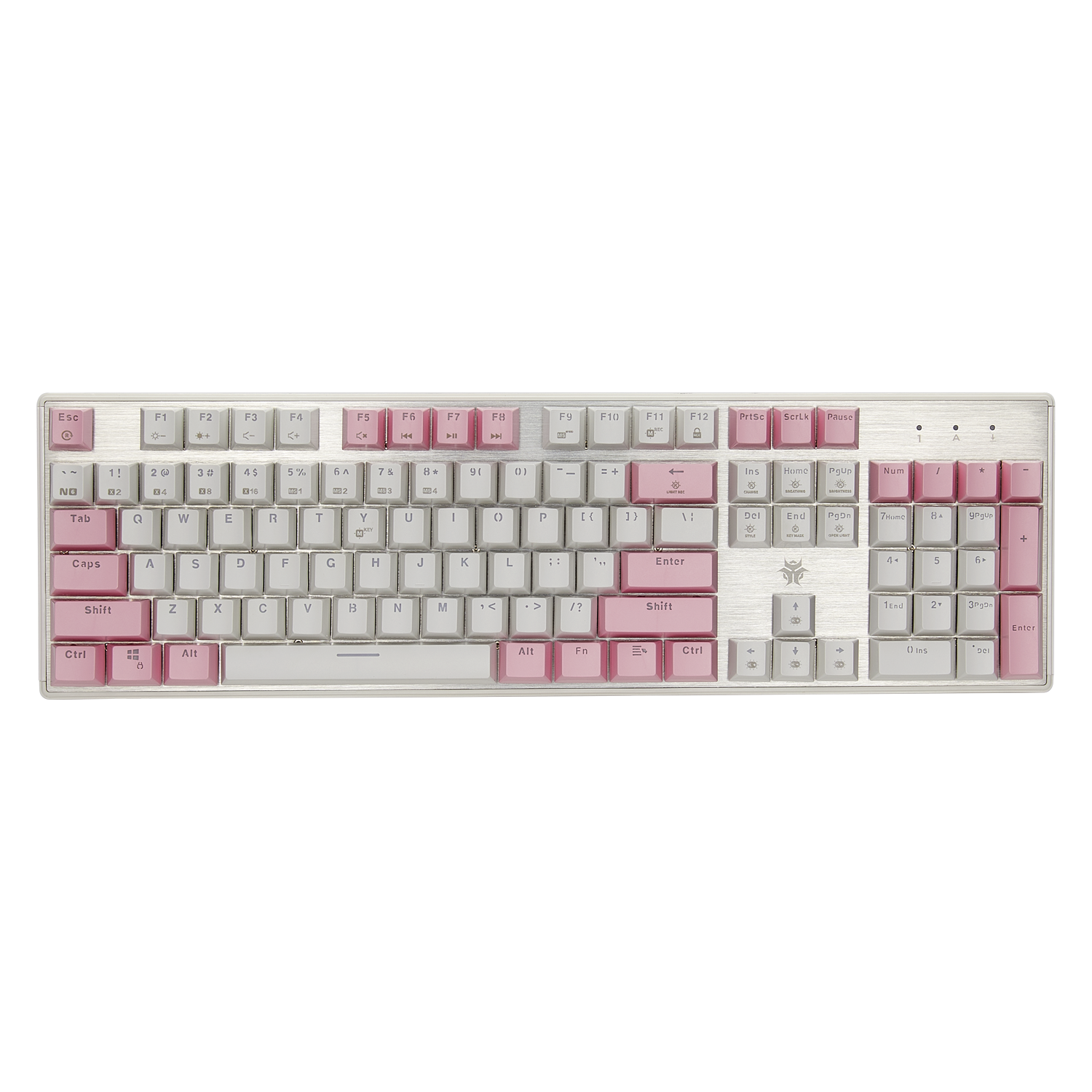 DeathStrike GK715 Wired Mechanical Gaming Keyboard-pink and white color