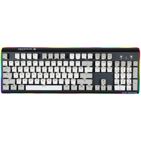 DeathStrike GK735 Redstone Wired Mechanical Gaming Keyboard, BOX Switches, PBT-White and gray color