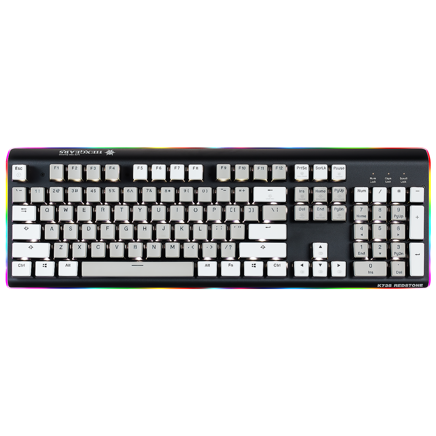 DeathStrike GK735 Redstone Wired Mechanical Gaming Keyboard, BOX Switches, PBT-Gray and white color