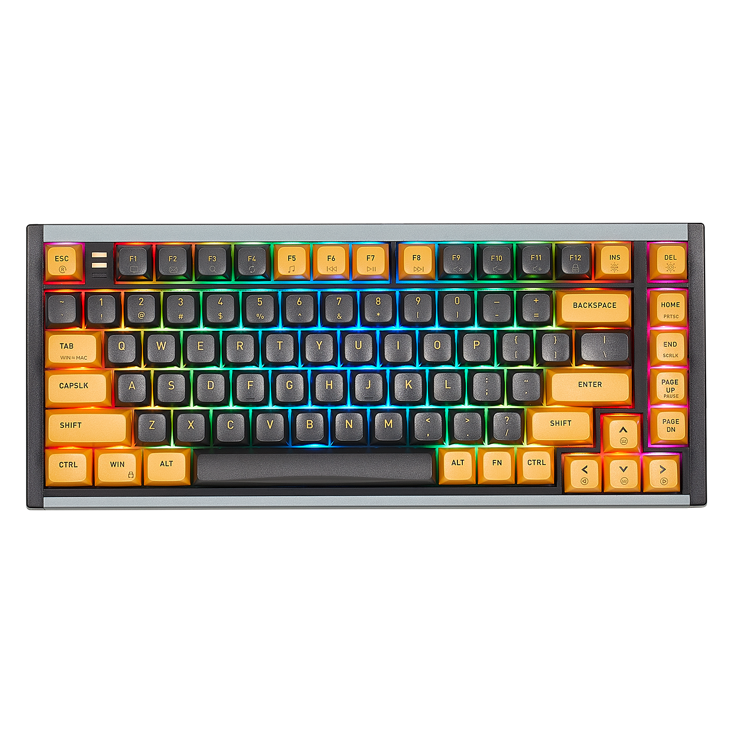 ShadowKey I2 Wired 75% RGB Mechanical Gaming Keyboard-Gray & Yellow Color