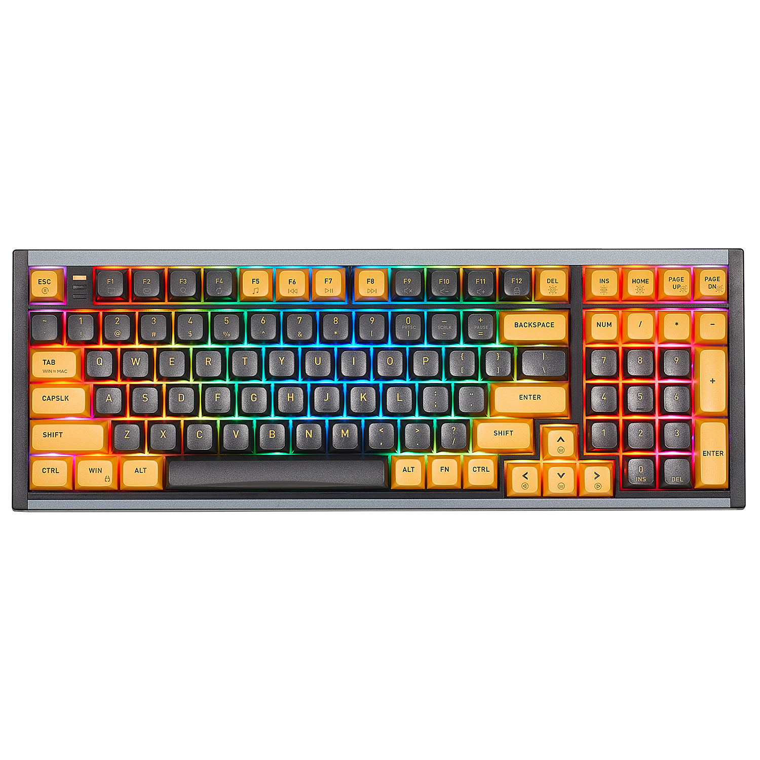 ShadowKey I4 Wired RGB Hot-Swappable Mechanical Keyboard-Gray & Yellow Color