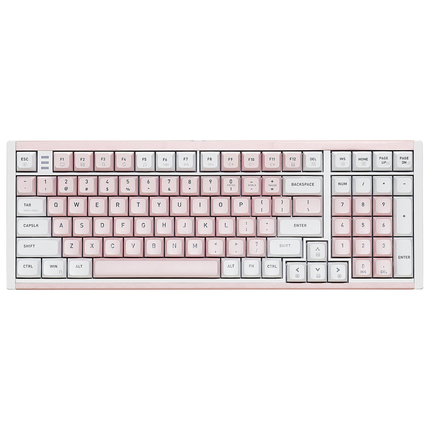 ShadowKey I4 Wired RGB Hot-Swappable Mechanical Keyboard-Pink & White Color