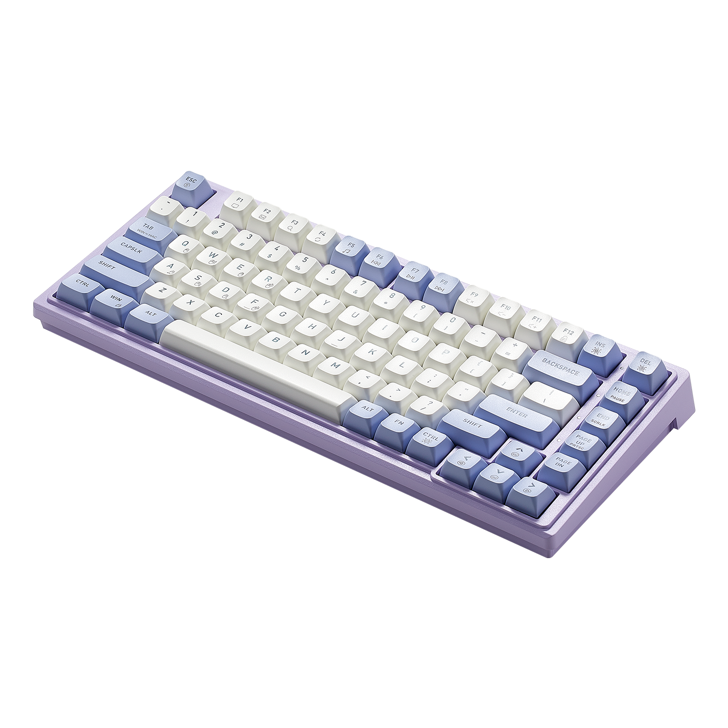 Purple Rain M2 Creamy Mechanical Keyboard, TKL, PBT-Purple & White Color-3