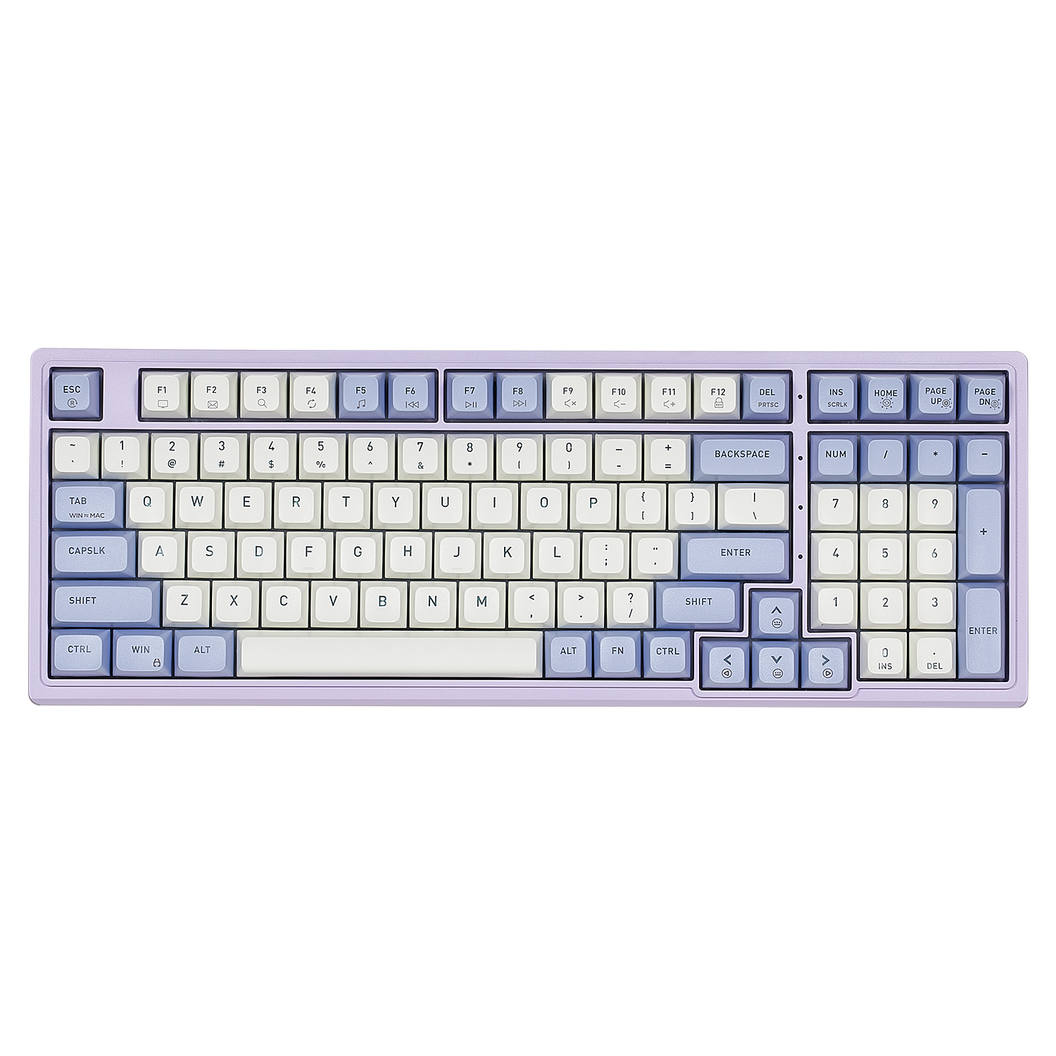 Purple Rain M4 Wired Mechanical Creamy Keyboard, 96% (99-Key), Hot-Swappable-Purple & White Color